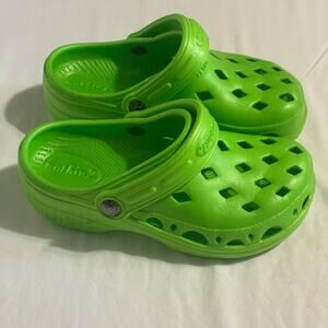 NothinZ Kids Waterproof Clogs Lime Green Slip On Sandals Unisex Size C1